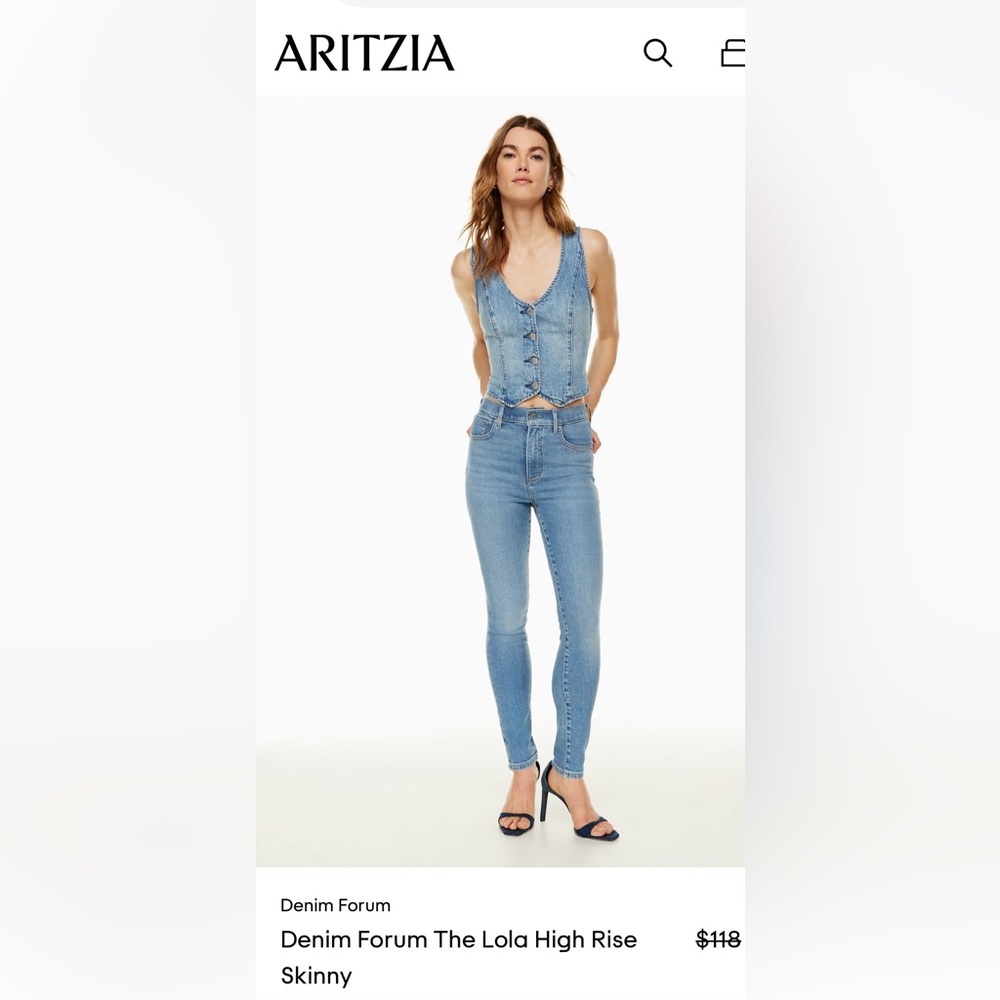 Denim Forum by Aritzia  Light Blue Ankle Jeans